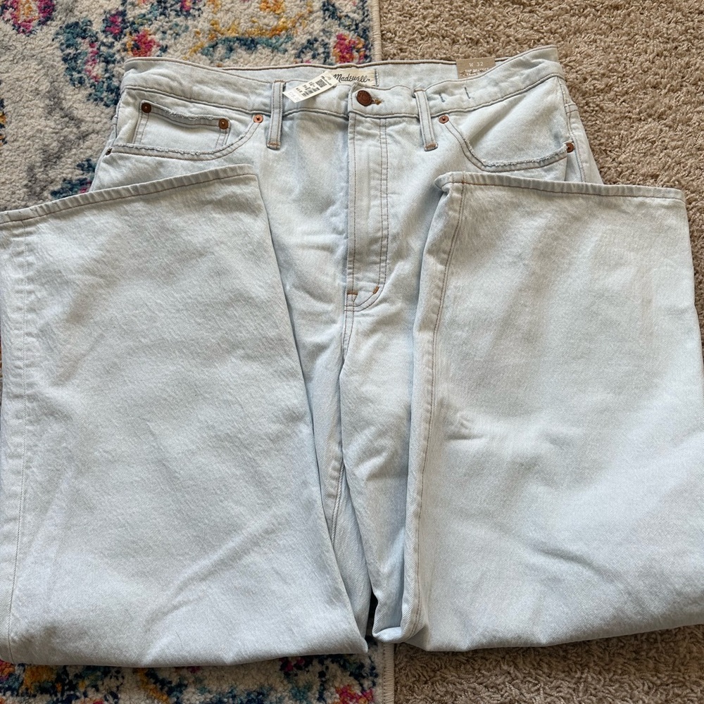 BRAND NEW Madewell Perfect Vintage Wide Leg Crop light wash denim